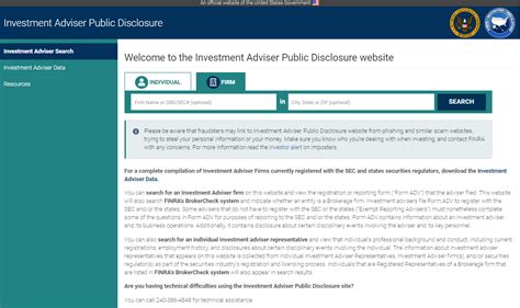 Investment advisers file Form ADV to register with the SEC and/or the states. . Iapd database